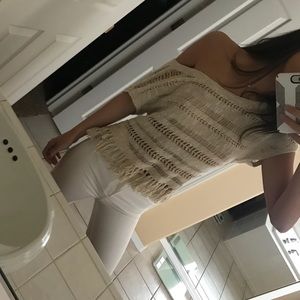 Fringe off the shoulder top